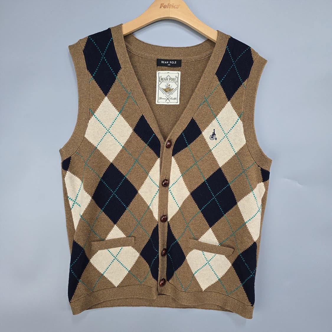 빈폴(bean pole) 아가일 니트 베스트 105 상품이미지1