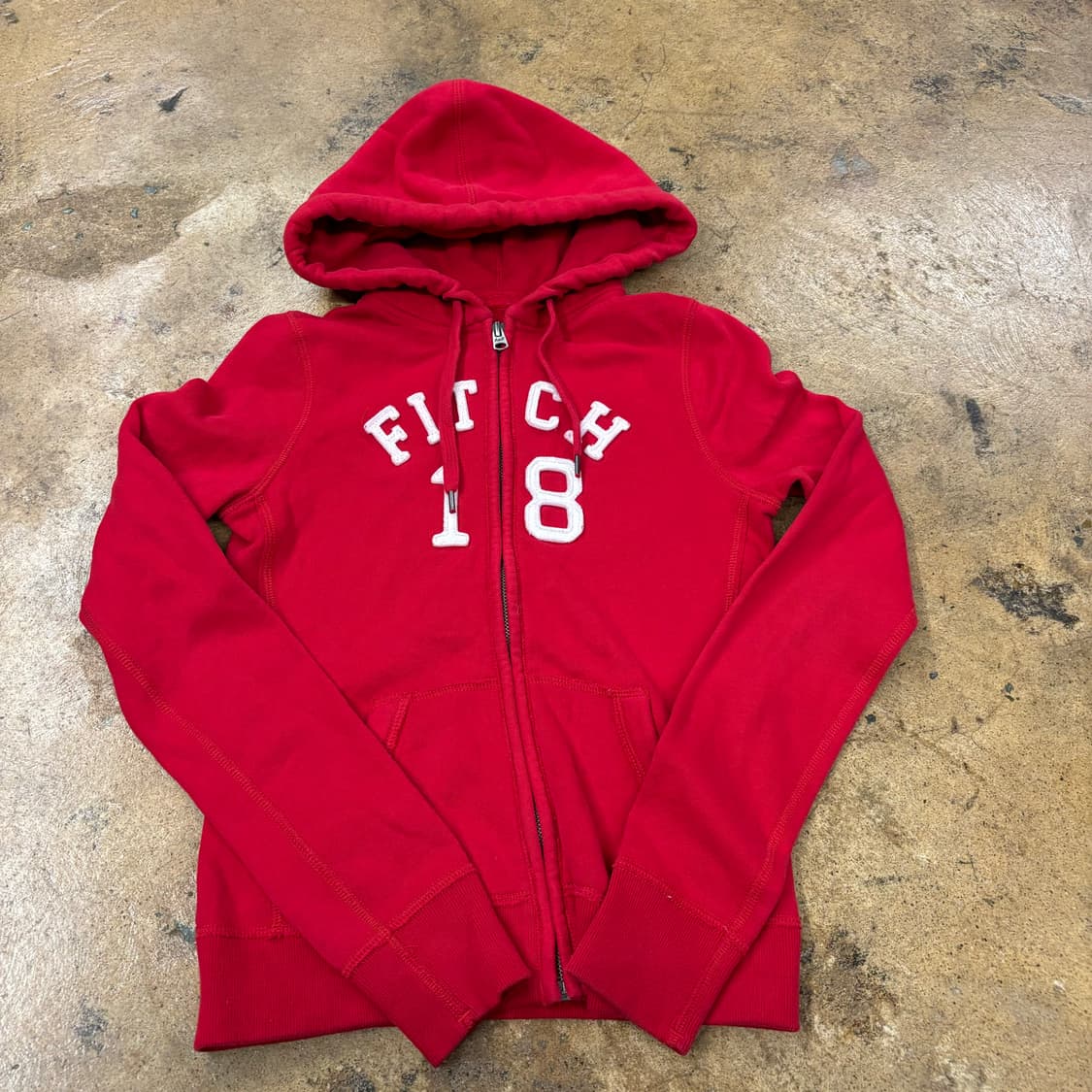 아베크롬비 레드 딱붙 후드집업 상품이미지2