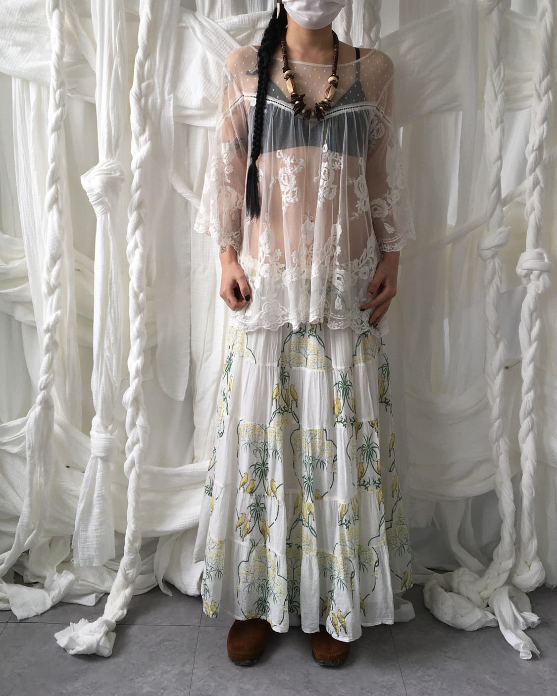 Ornament pattern lace layer blouse 상품이미지8