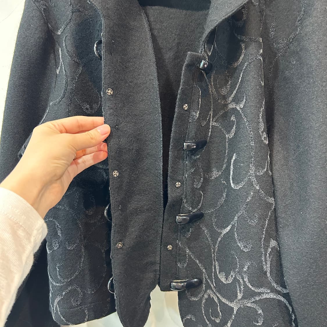 블랙 자가드 버클 자켓 상품이미지6