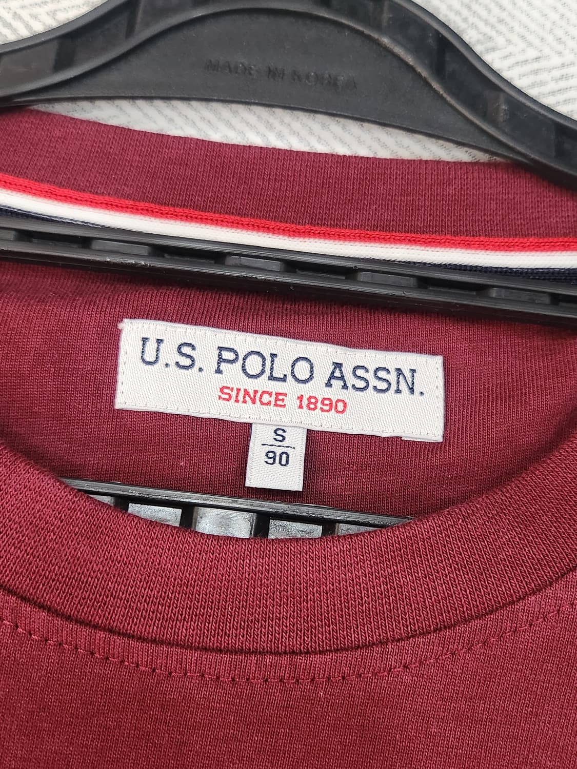 [90] US폴로아센 버건디 긴팔 티셔츠 S 여성 90 상품이미지4