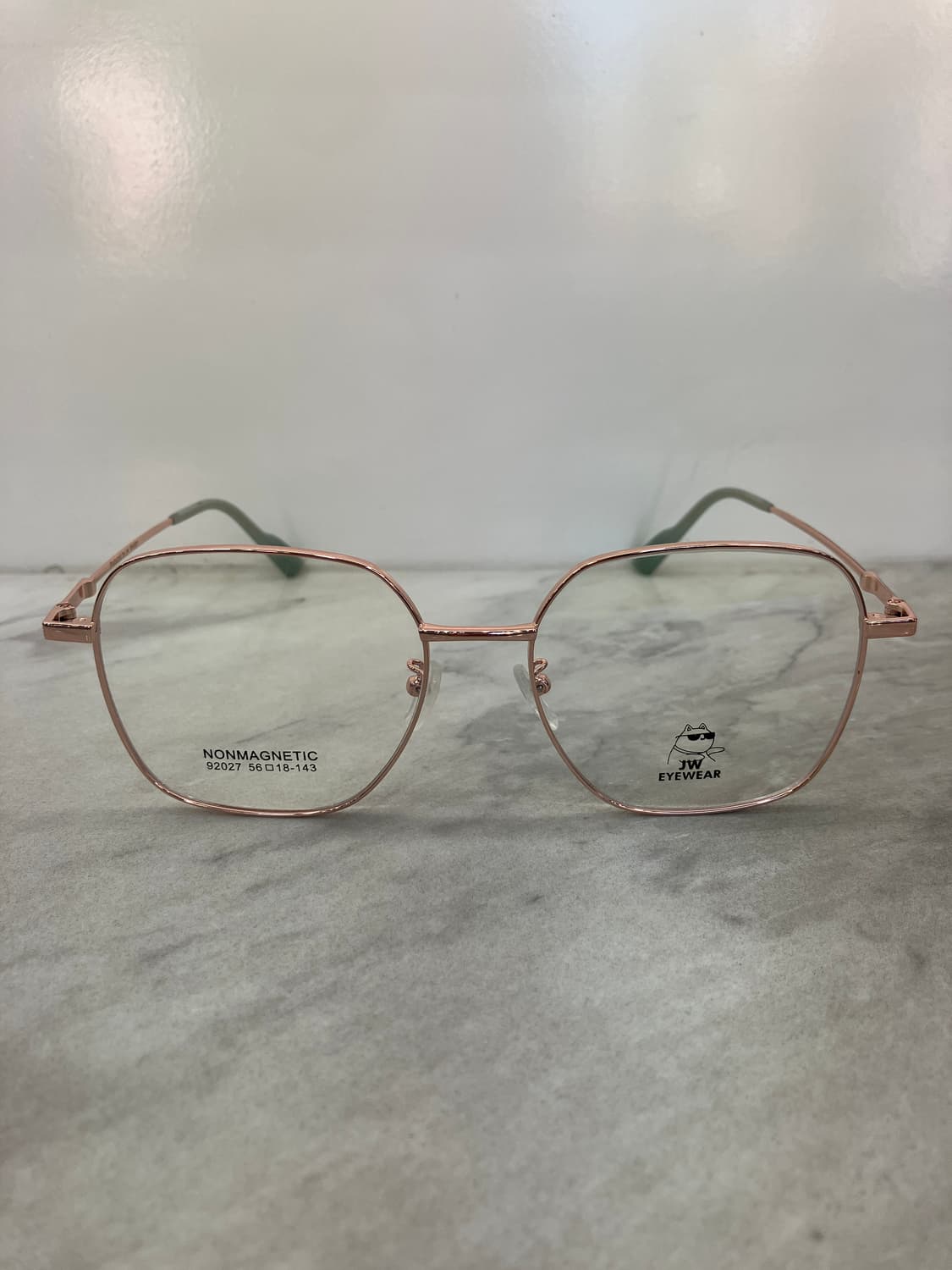 JW EYEWEAR 로즈골드 소프트 스퀘어 와이드 메탈테 안경 상품이미지6