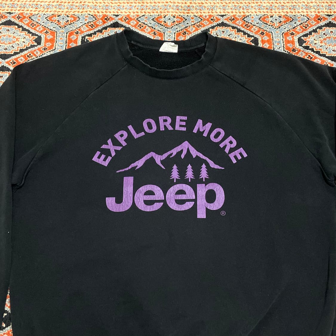 지프 스펠 프린팅 블랙 기모 맨투맨 남성XL 상품이미지2