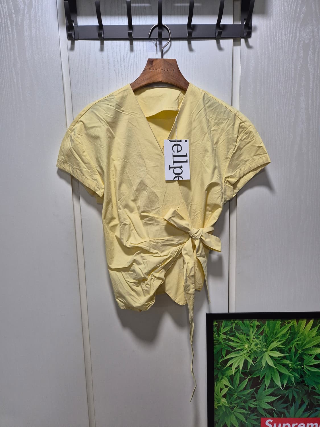 (타임세일)(새상품)jellpe 옐로우 랩 블라우스 상품이미지1