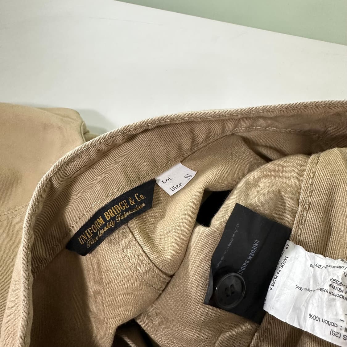 S-M 유니폼브릿지 베이지 레귤러핏 코튼 퍼티그팬츠 상품이미지2