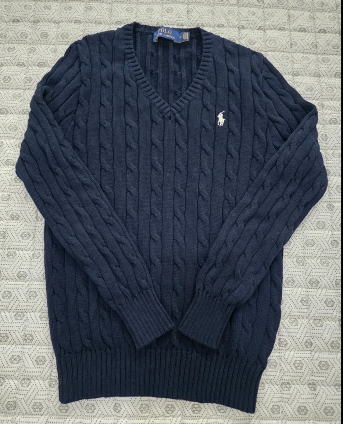 폴로 랄프로렌 브이넥 케이블 니트 남90 상품이미지1