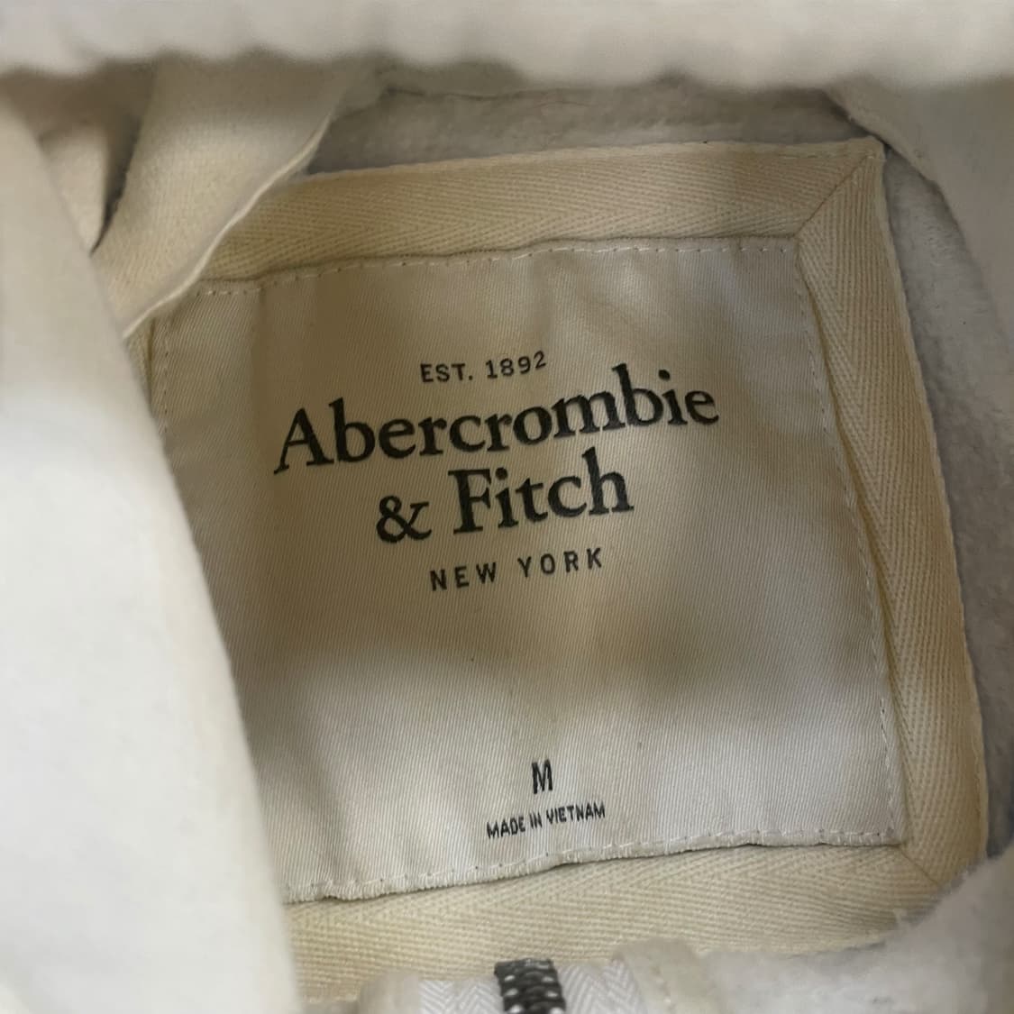 아베크롬비 아치 로고 후드집업 화이트 상품이미지4