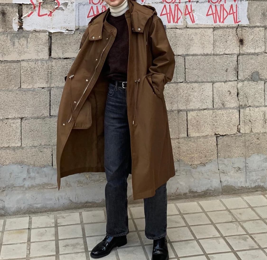 1 라벨아카이브 패디드 롱 피쉬테일 파카 자켓 코트 카라멜 브라운 상품이미지4