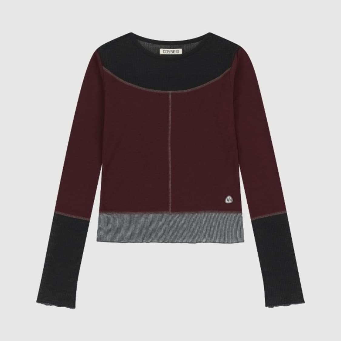 코이세이오 NET STITCH 롱 슬리브 플럼 레드 상품이미지1