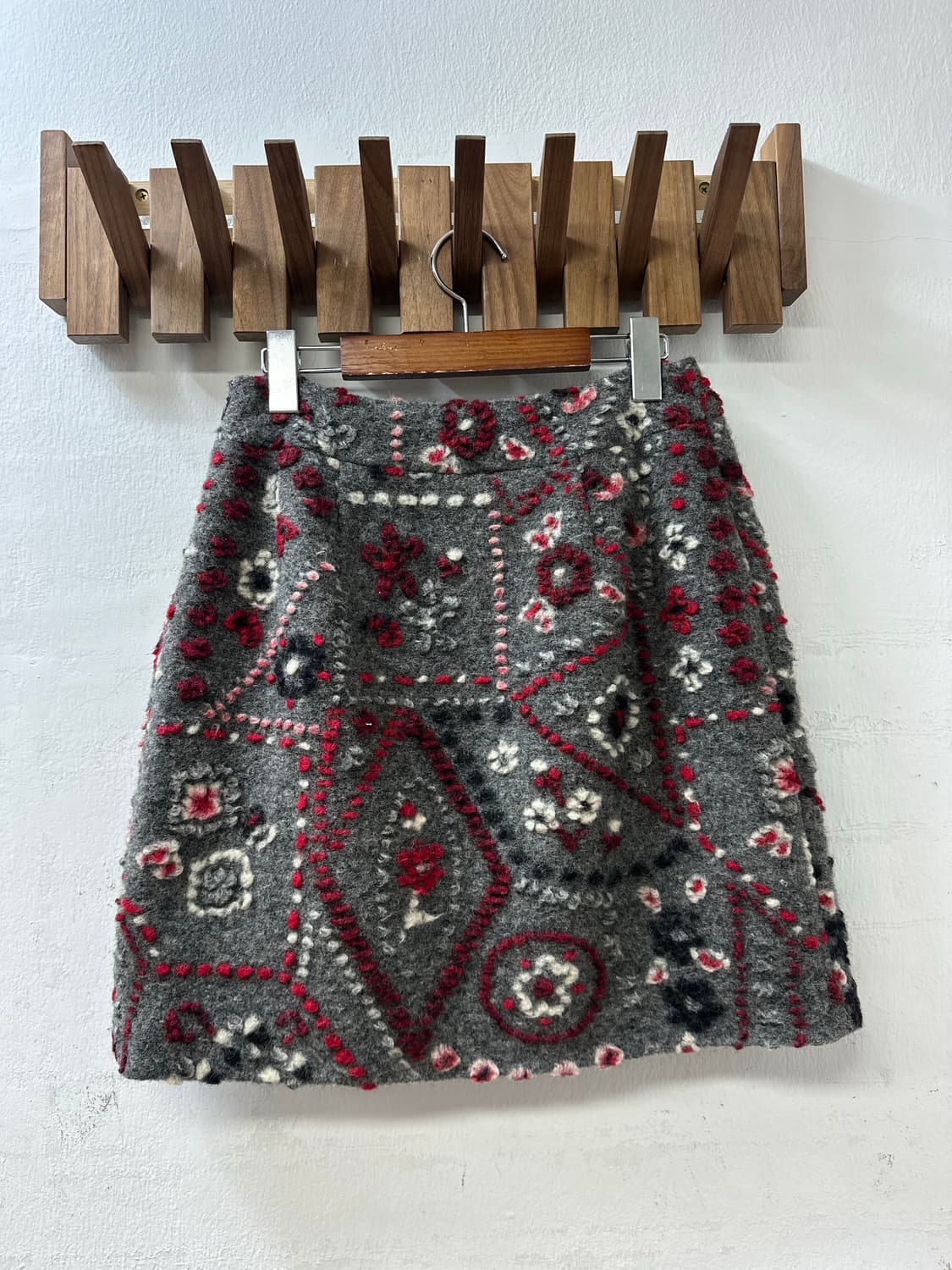 일본빈티지 울 자카드 패턴 스커트  상품이미지6