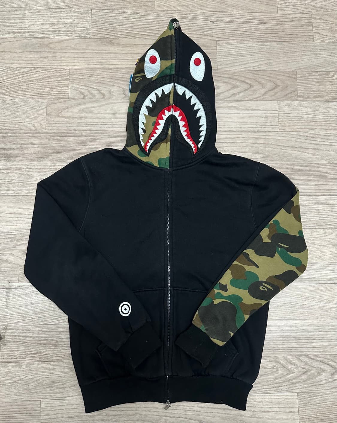 베이프 샤크 후드집업 블랙 L 상품이미지1