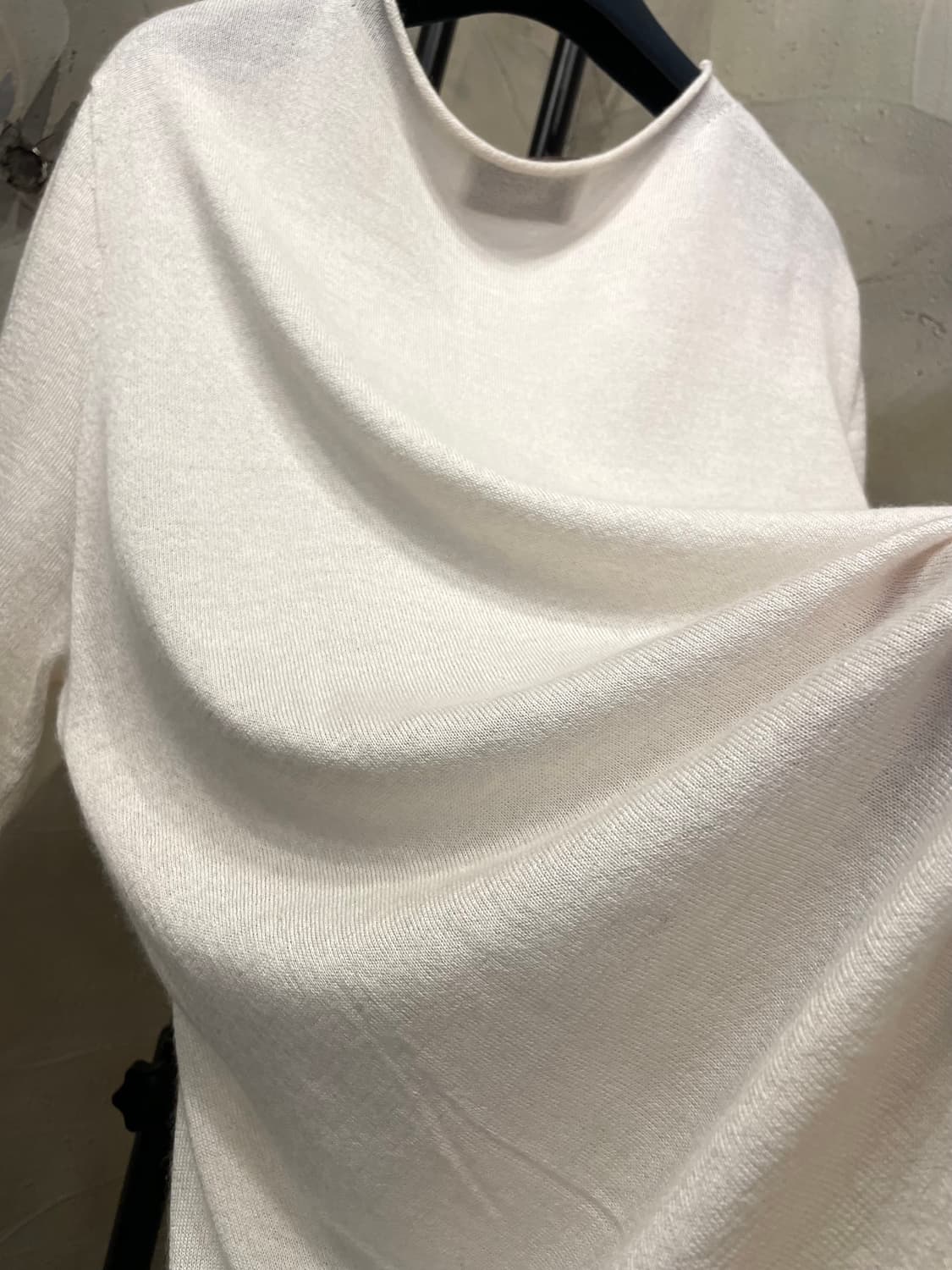 몽골 실크 캐시미어 크림색 블라우스 66~77 상품이미지7