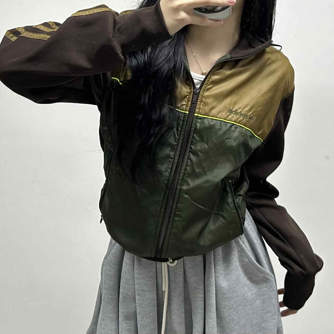 아디다스 초코브라운 핀터깔 트랙탑 희귀져지(S) 상품이미지1