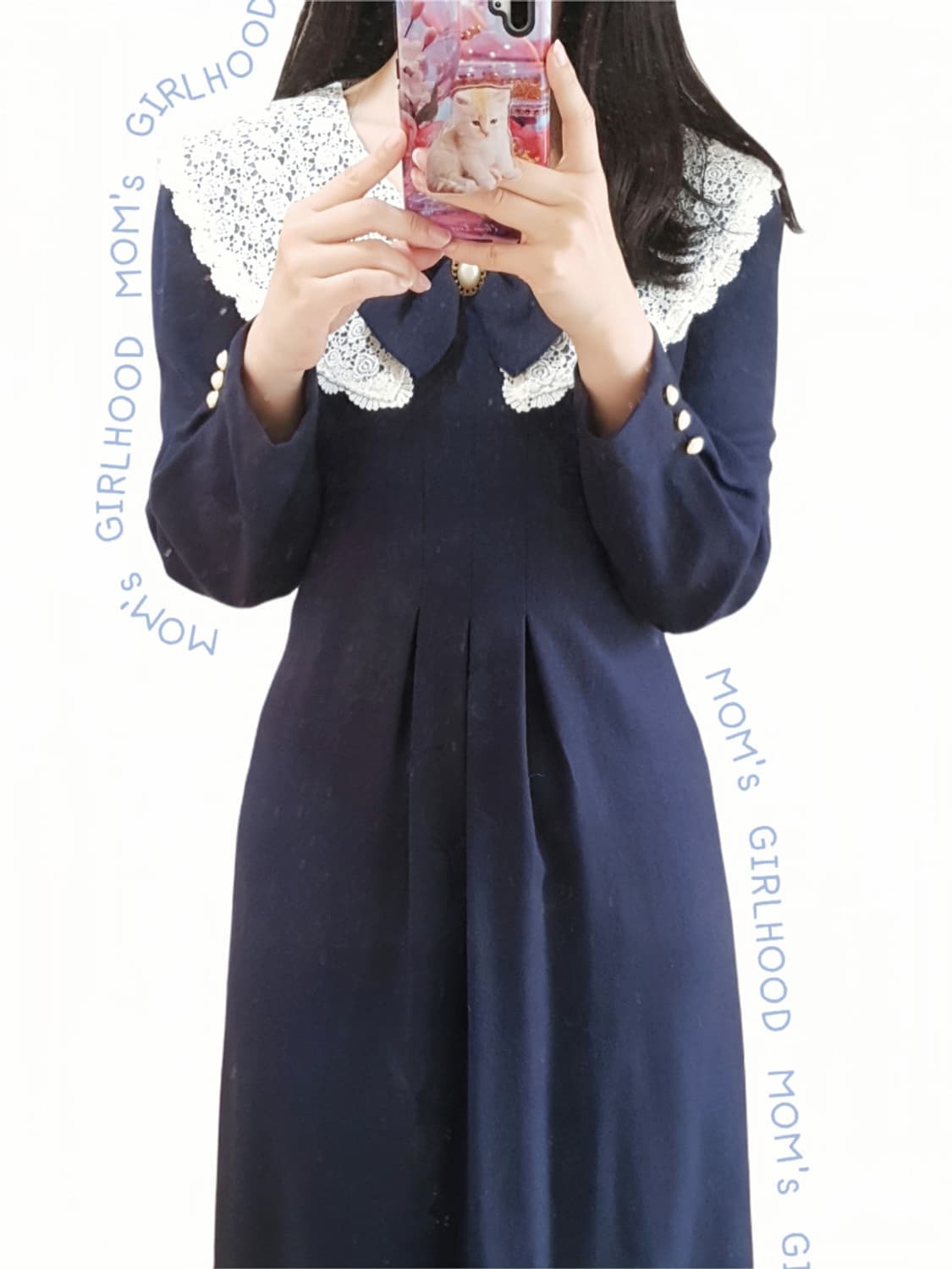 빈티지 모던 클래식 네이비 원피스 상품이미지8