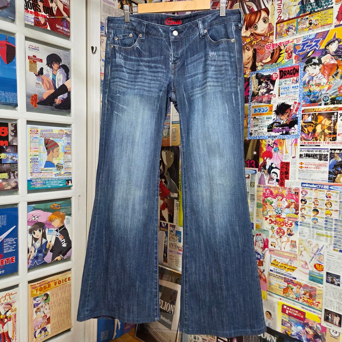 빈티지 중청 워싱 로우라이즈 플레어 데님 팬츠 상품이미지5