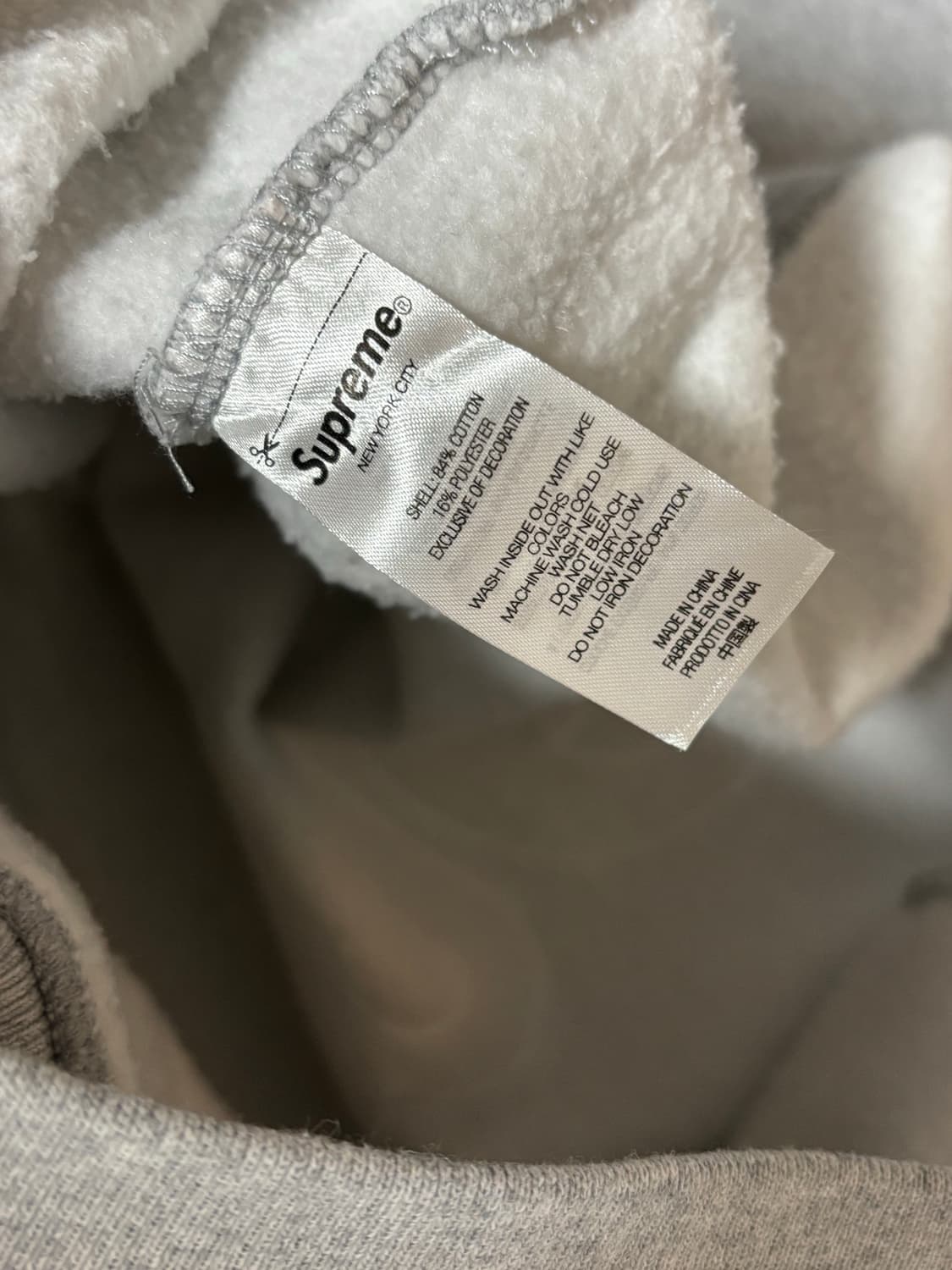 (xl) 슈프림 사틴 아플리케 후드 티셔츠 그레이 상품이미지6