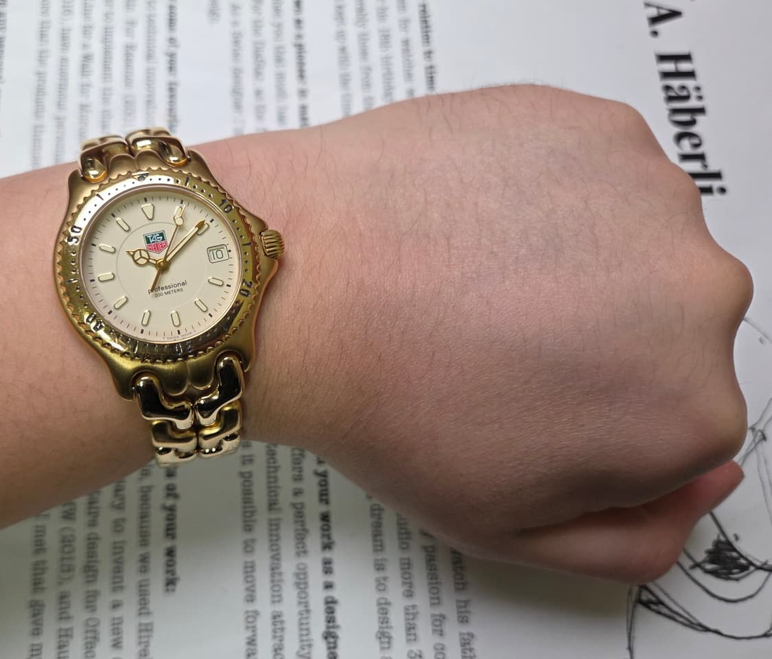 빈티지 태그호이어 셀(SEL) 프로페셔널 엘레강스 요구르트판 올금장 쿼츠 상품이미지9