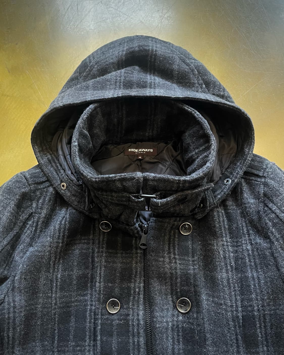 90-00s Hideway Gothic Check Wool Hood JK 상품이미지4