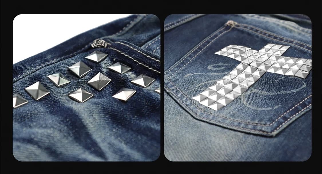 Rock Rivet Flared Jeans 상품이미지6