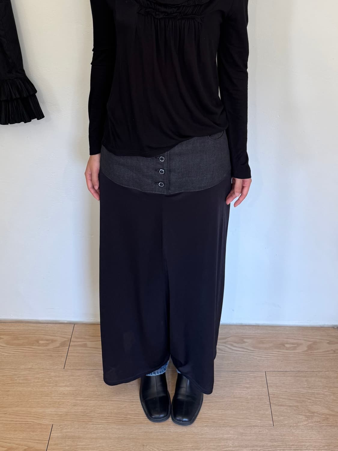 vintage button see-through skirt 상품이미지2