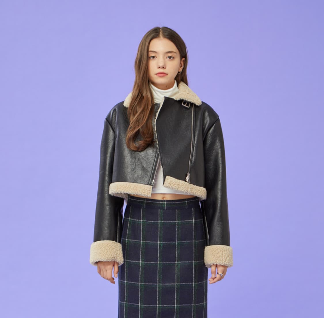 콜릿 크롭 무스탕 상품이미지1