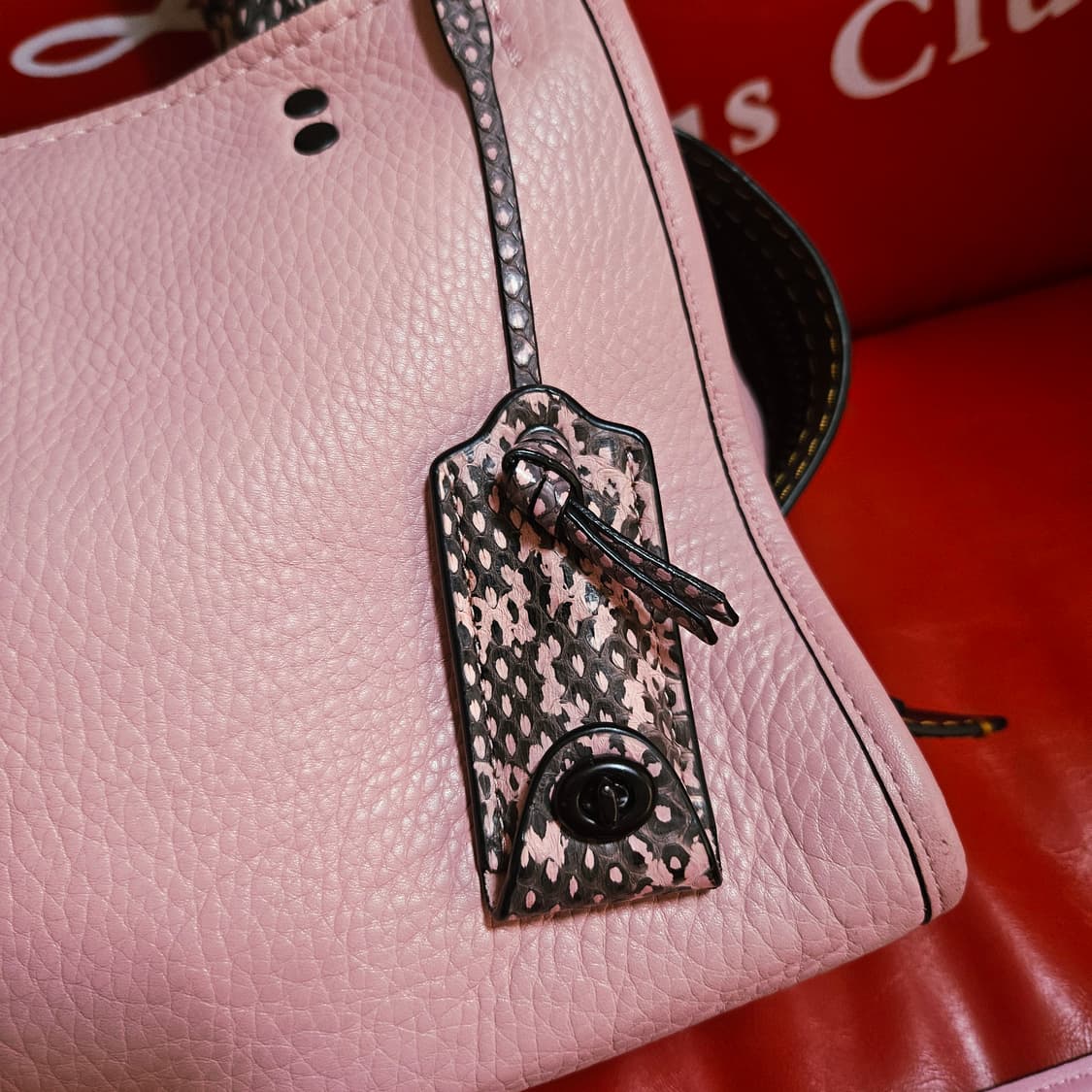 코치(Coach) 로그25 패블레더 위드 컬러블럭 스네이크 토트백 상품이미지3