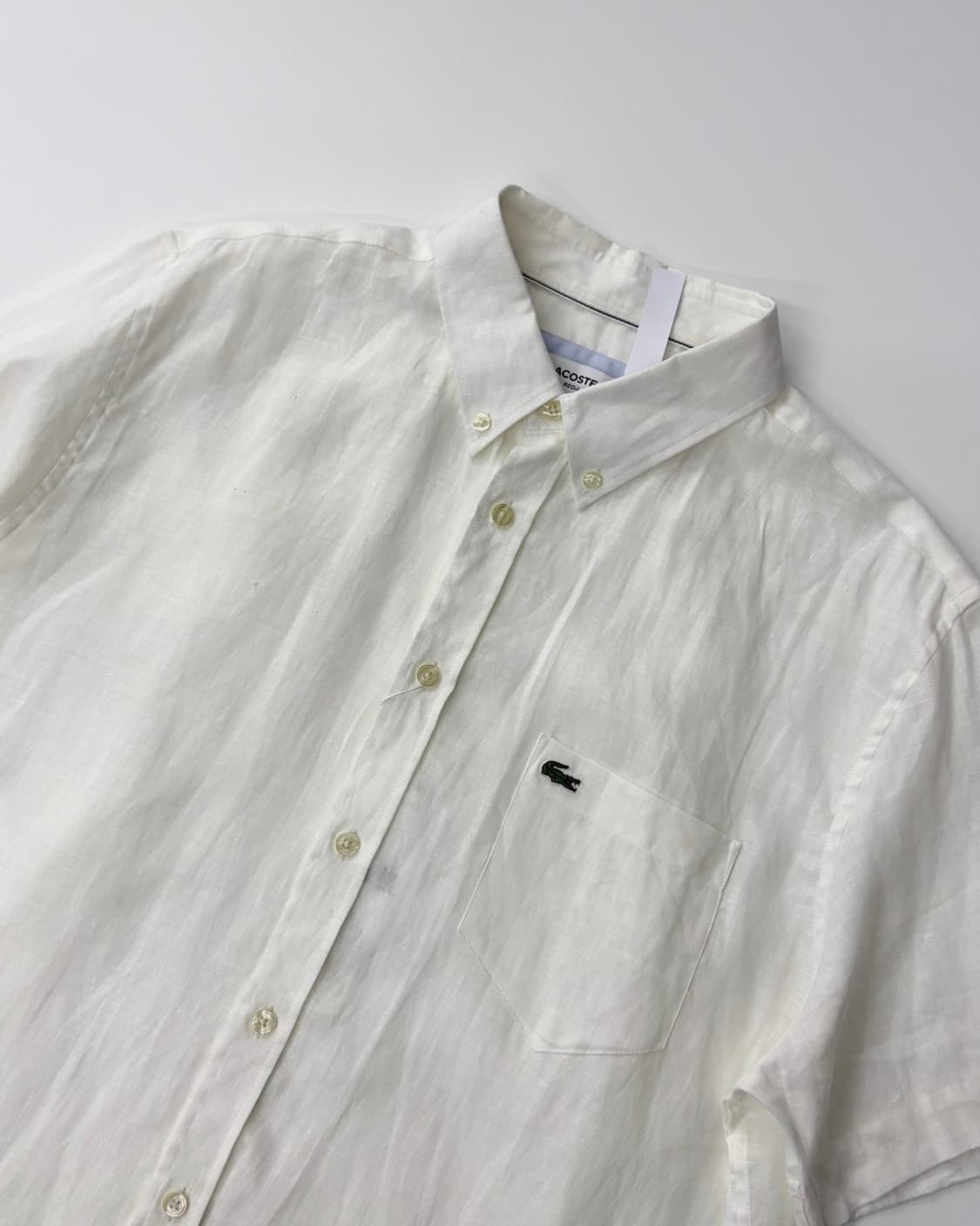 Lacoste 라코스테 화이트 린넨 반팔 셔츠  상품이미지1