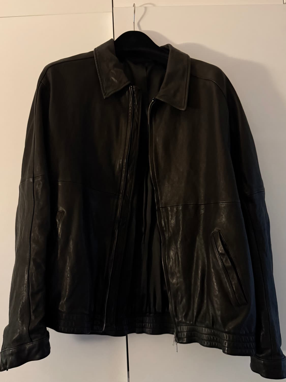 유스 워시드 레더 블루종 s 상품이미지1