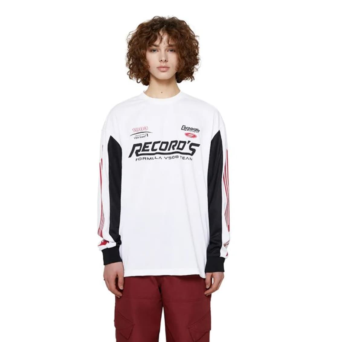상품(M) 비바스튜디오 레이싱 져지 롱슬리브 화이트 상품이미지1