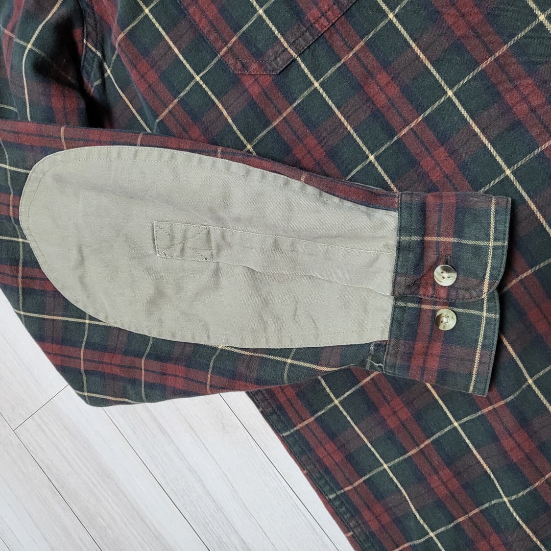(L) vtg 90s LLBean 엘엘빈 엘보패치 빈티지 체크셔츠 상품이미지5