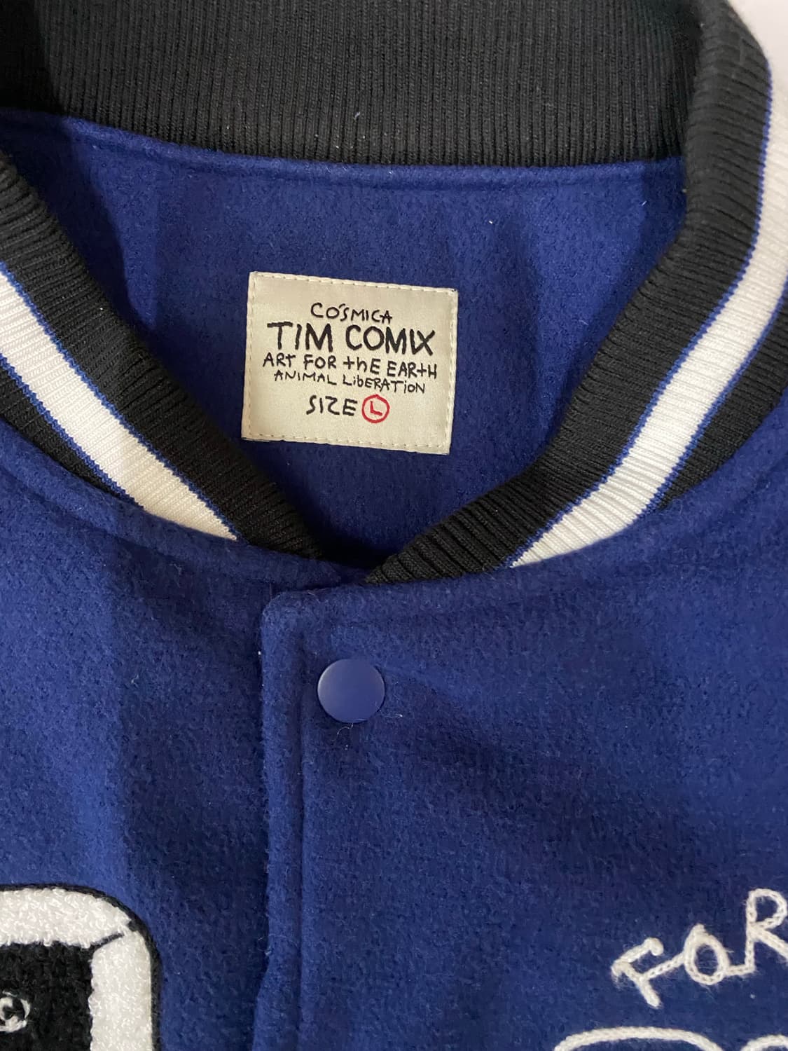 팀 코믹스 바시티 자켓 블루/아이보리 L 상품이미지3