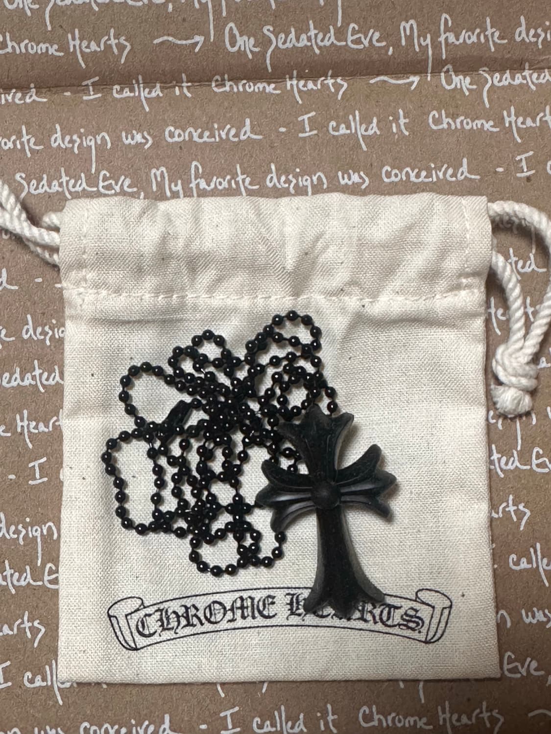 크롬하츠 실리크롬 크로스 팬던트 블랙 상품이미지1