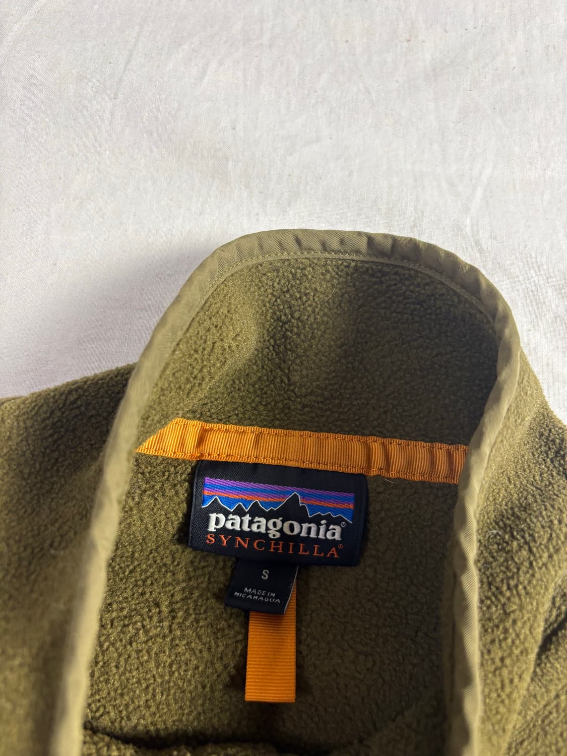 Patagonia 파타고니아 신칠라 스냅 티 올리브 플리스 S 상품이미지3