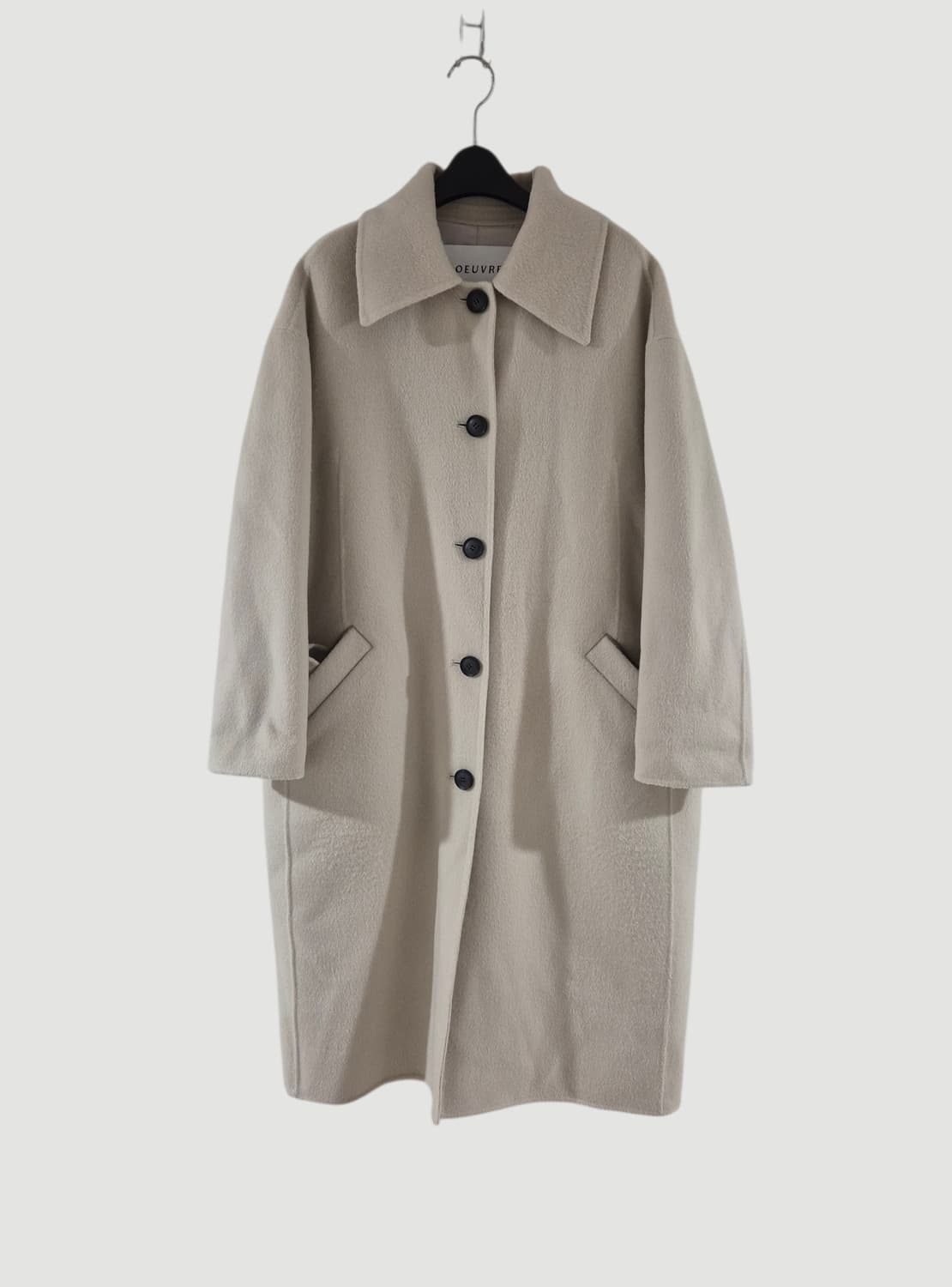 루에브르 여자 코쿤 울 롱코트 오버핏 상품이미지2
