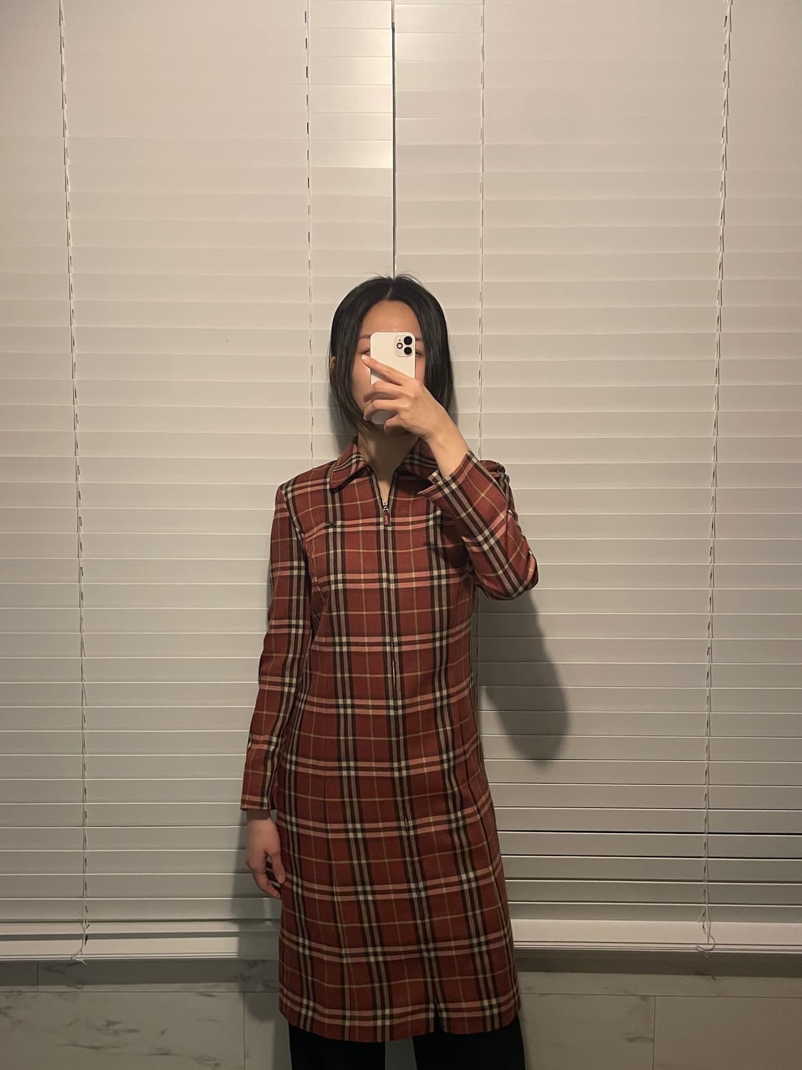 버버리 블루라벨 레드체크 원피스 상품이미지1