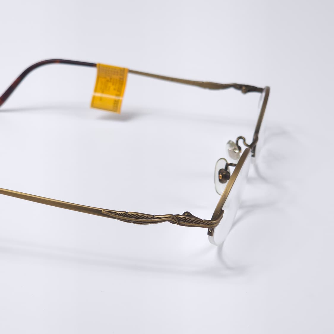 24K 도금 90년도 이태리 긱시크 오벌형 빈티지 반무테 안경 상품이미지6