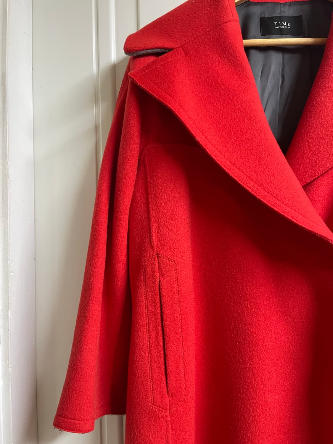 타임 울&캐시미어 레드 코트 상품이미지4