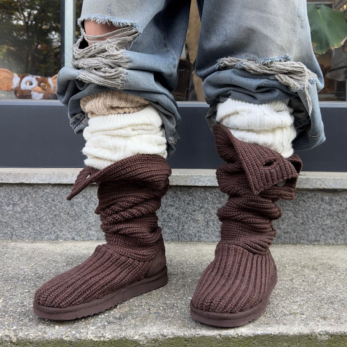 2000s Y2K 니트 카디 어그 부츠 상품이미지9