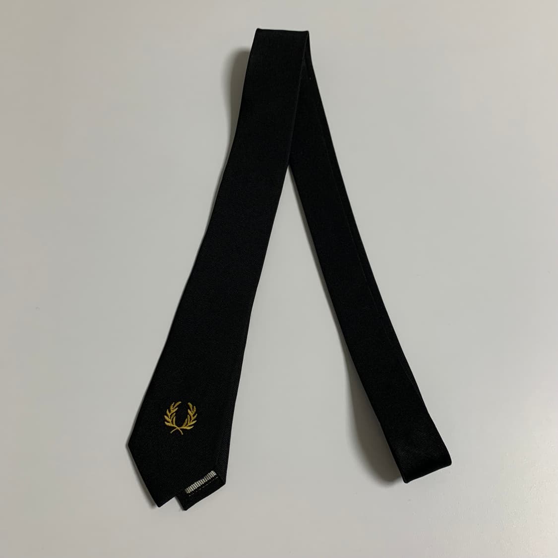 프레드페리(FRED PERRY) 블랙 내로우 슬림넥타이 명품 100실크 상품이미지7