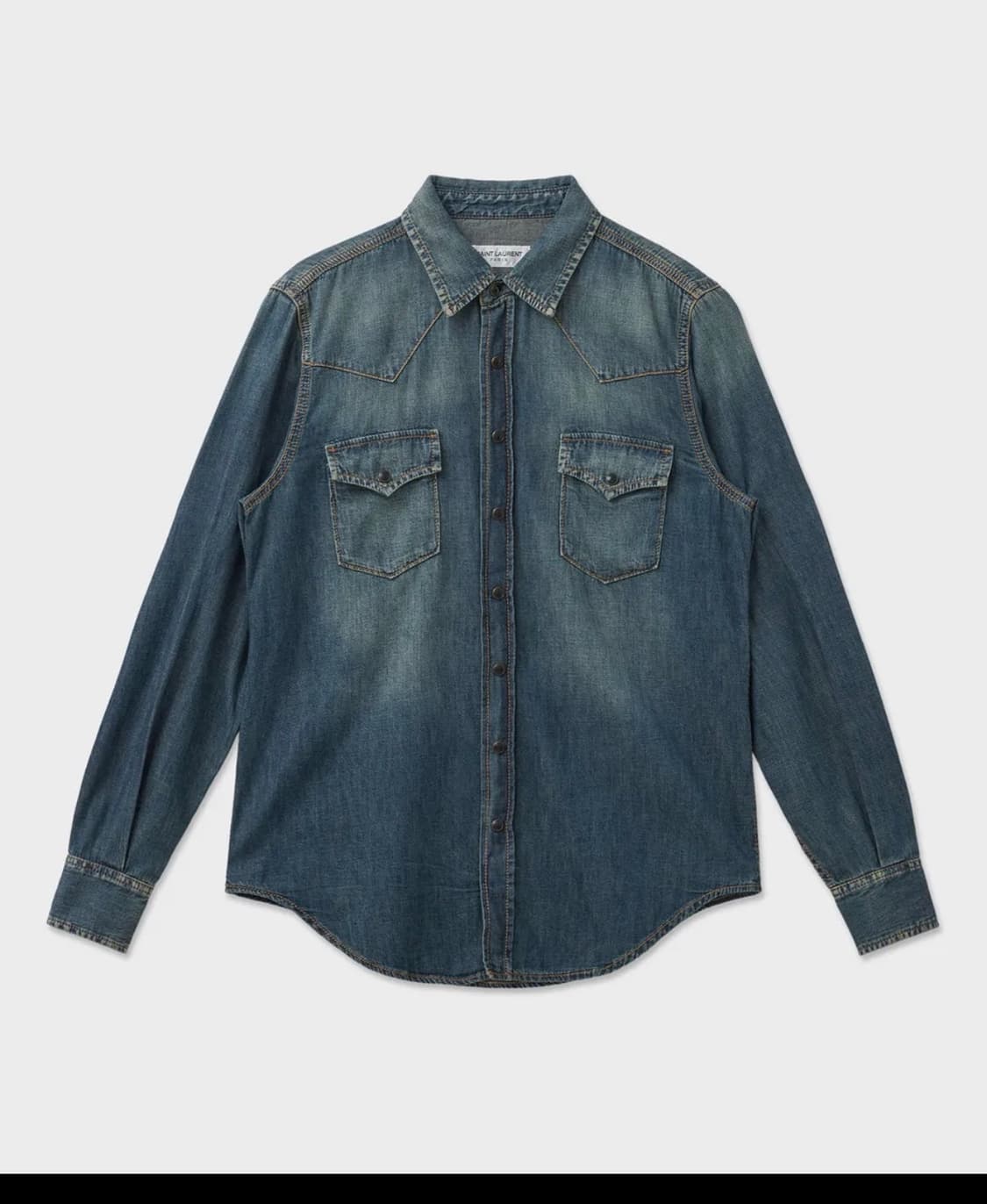 남성 웨스턴 데님 셔츠 - 딥 빈티지 블루 / 597059Y880U425 상품이미지1