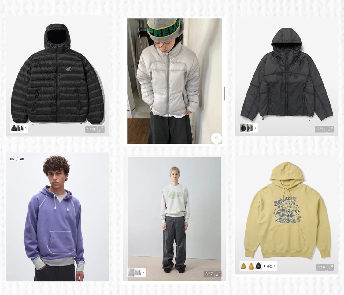 패딩+브랜드제품 일괄판매(6개) 상품이미지1