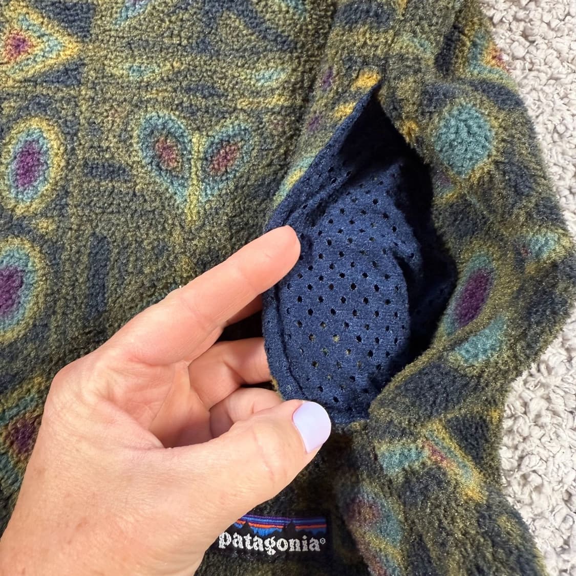 90s 파타고니아 신칠라 스냅-T 하프집 패턴/멀티 USA 상품이미지3