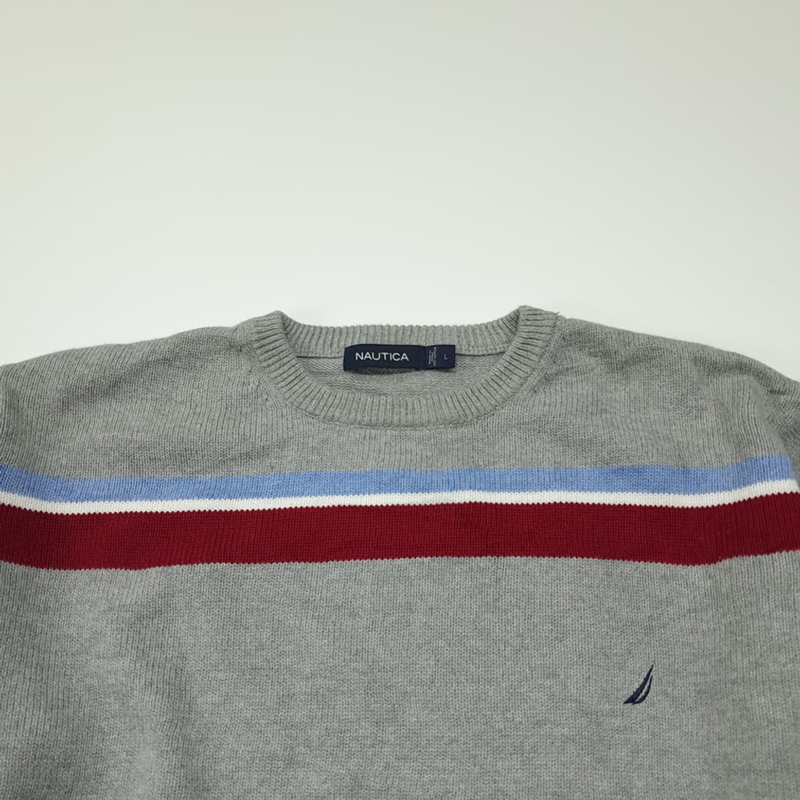 CL269 XL 노티카 90s 코튼 멀티스트라이프 그레이 니트 스웨터 상품이미지2