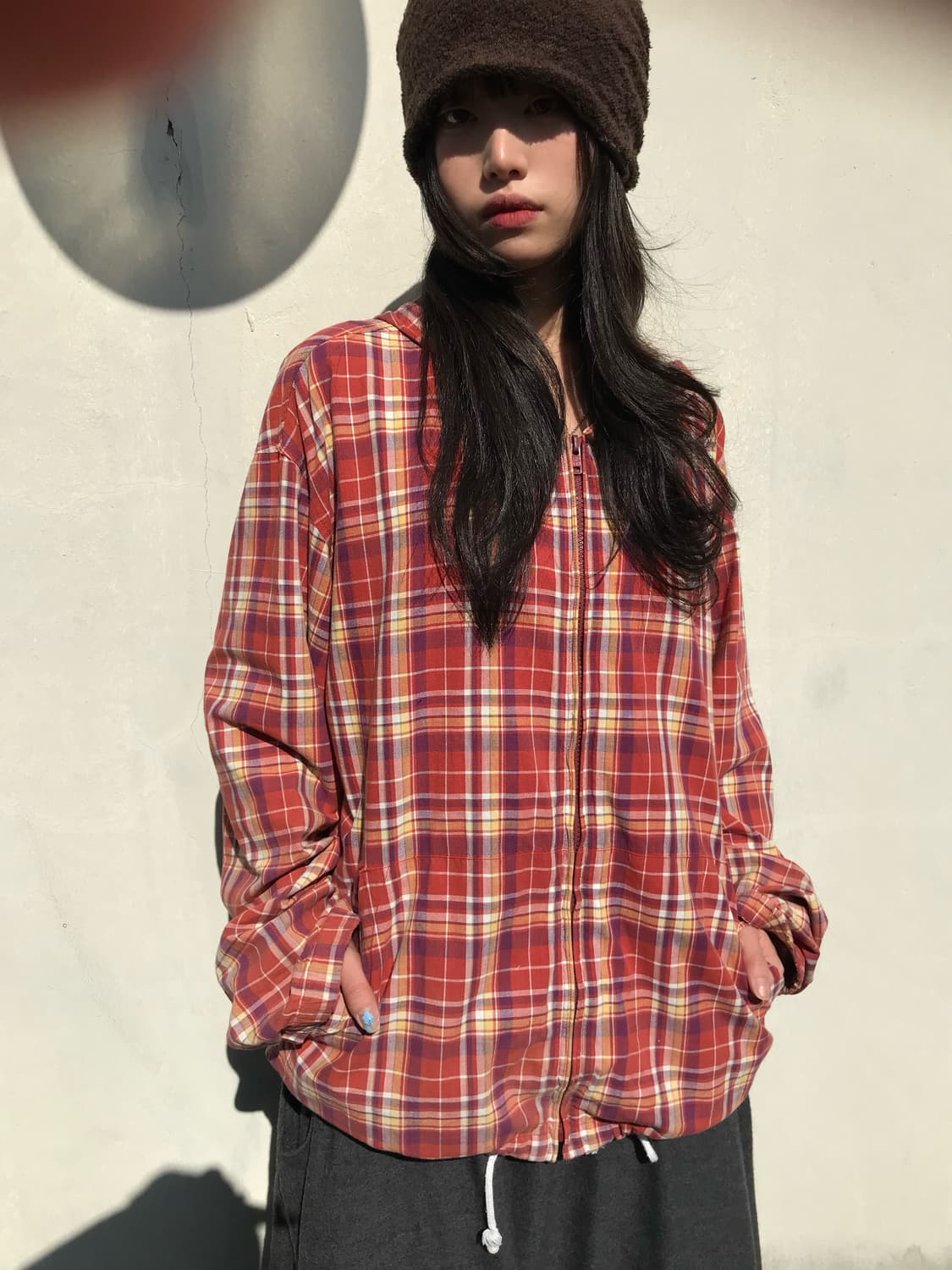 Benetton Formula1 체크 후드 집업 상품이미지1