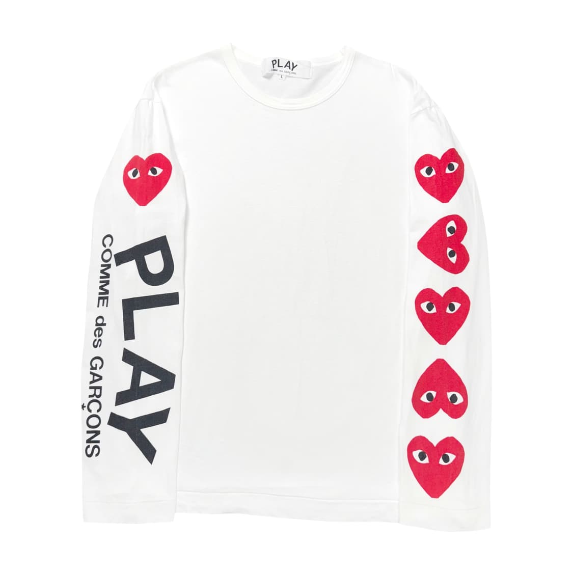 (L) 꼼데가르송 5하트 롱슬리브 화이트 상품이미지1