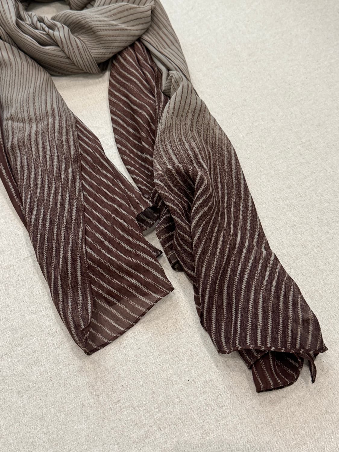 Jurgen Lehl 실크 스트라이프 머플러 상품이미지4