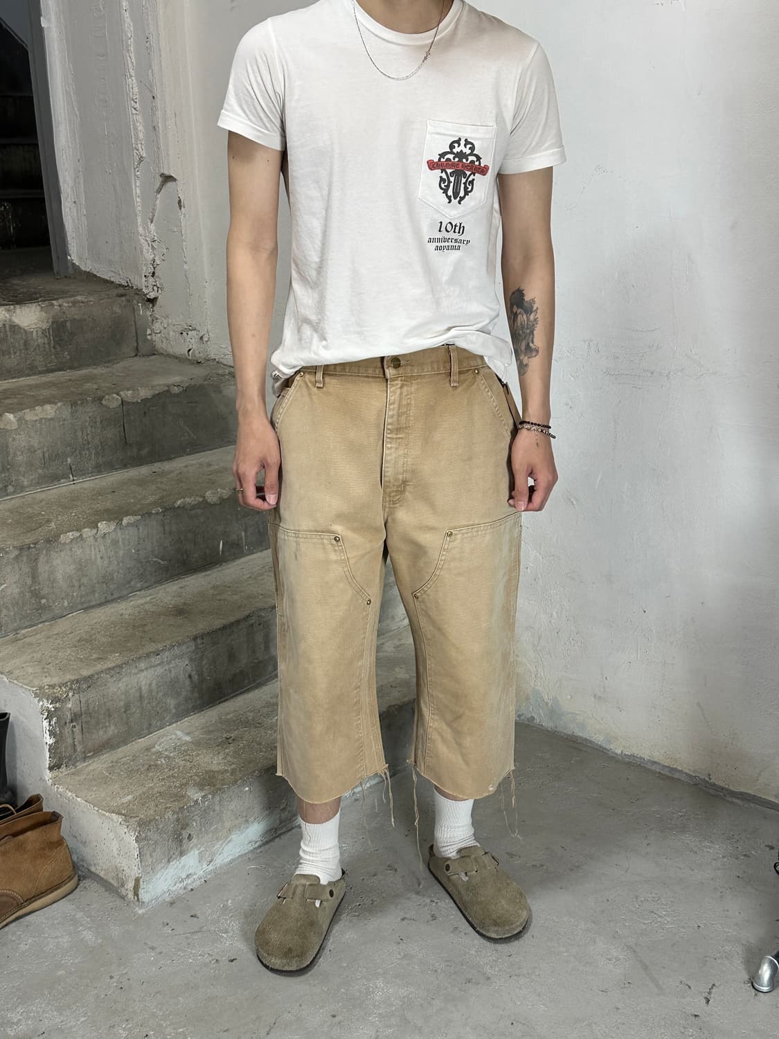 OG 칼하트 B01 더블니 쇼츠 칼하트 썩블니 BRN 상품이미지2