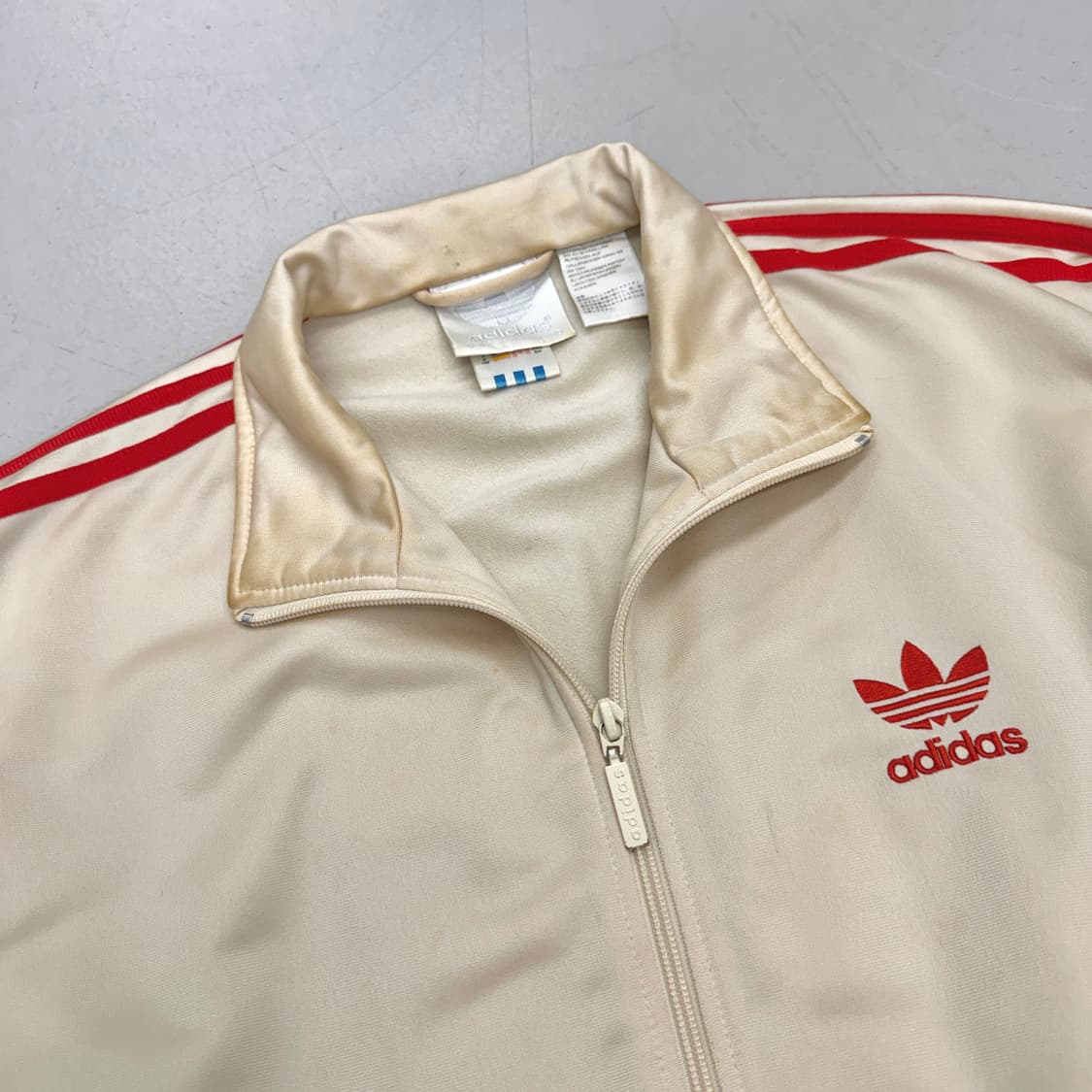 *레전드* 아디다스 80s-90s 파이어버드 아이보리 레드 트랙탑 져지 상품이미지3
