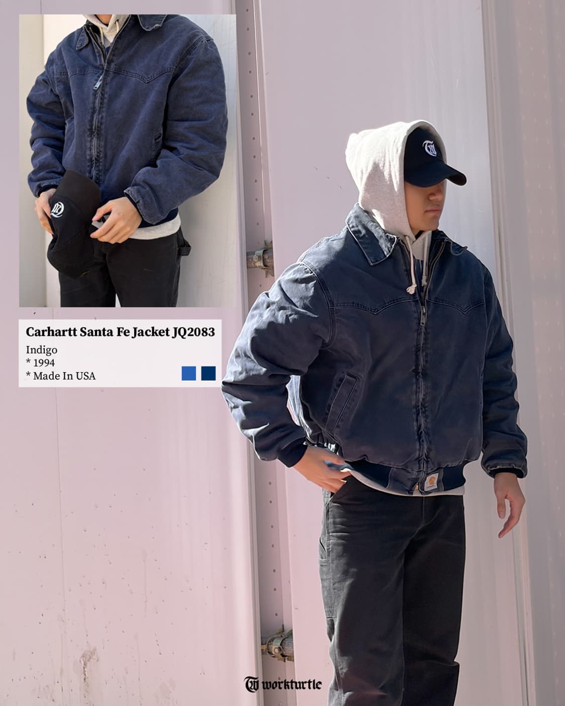 90s 칼하트 산타페 JQ2083 INDIGO XXL USA🇺🇸 상품이미지2