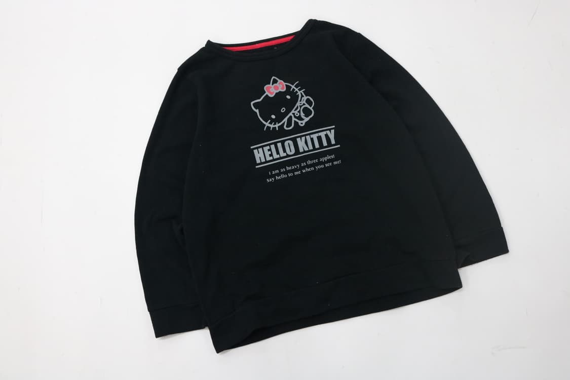 산리오 헬로키티 빈티지 블랙 그래픽 기모 맨투맨 상품이미지2